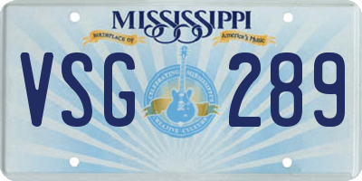 MS license plate VSG289