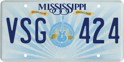 MS license plate VSG424