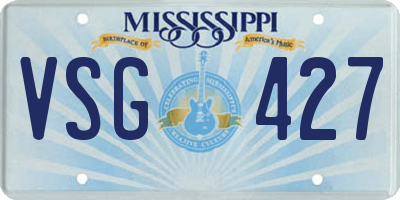 MS license plate VSG427