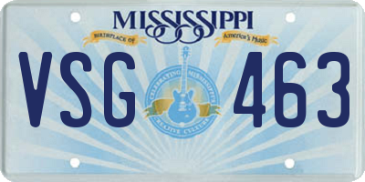MS license plate VSG463