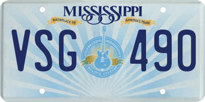 MS license plate VSG490