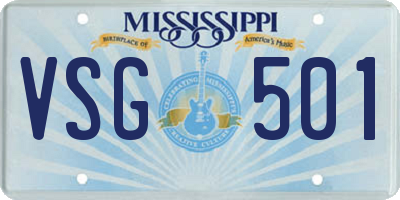 MS license plate VSG501
