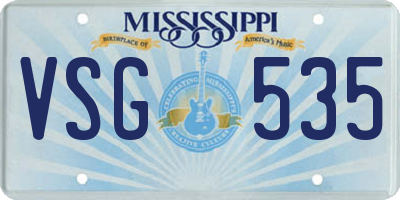MS license plate VSG535
