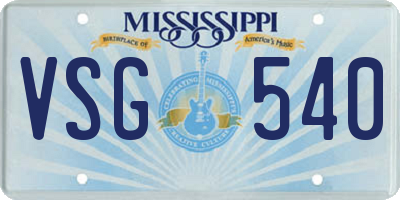 MS license plate VSG540