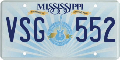 MS license plate VSG552