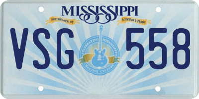 MS license plate VSG558