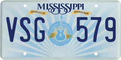 MS license plate VSG579