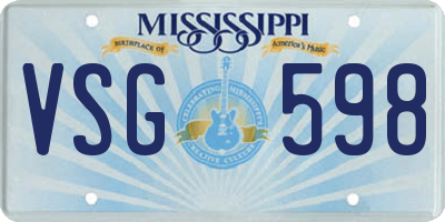 MS license plate VSG598