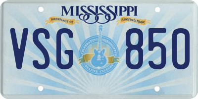 MS license plate VSG850