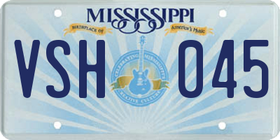 MS license plate VSH045