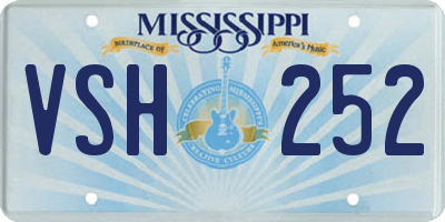 MS license plate VSH252