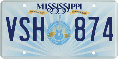 MS license plate VSH874