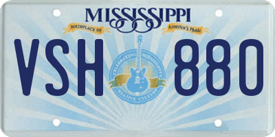 MS license plate VSH880