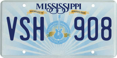 MS license plate VSH908