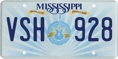 MS license plate VSH928