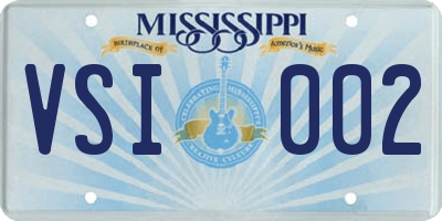 MS license plate VSI002