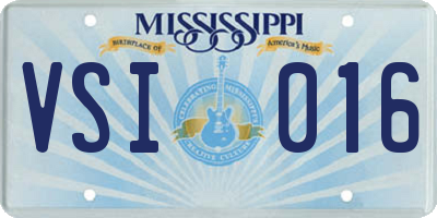MS license plate VSI016