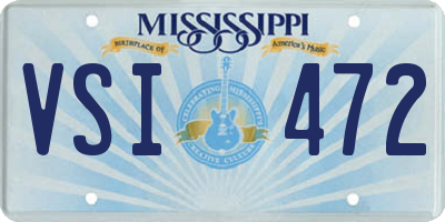 MS license plate VSI472