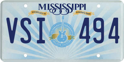 MS license plate VSI494