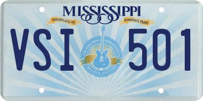 MS license plate VSI501