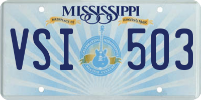 MS license plate VSI503