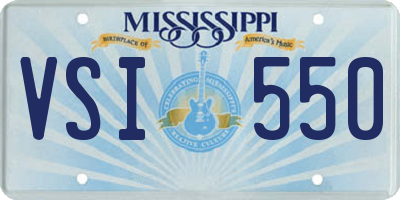 MS license plate VSI550
