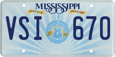 MS license plate VSI670