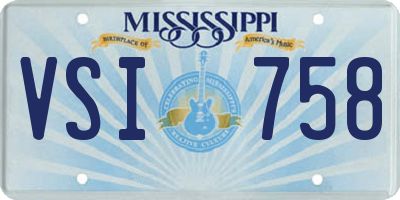 MS license plate VSI758