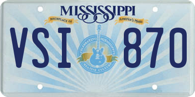 MS license plate VSI870