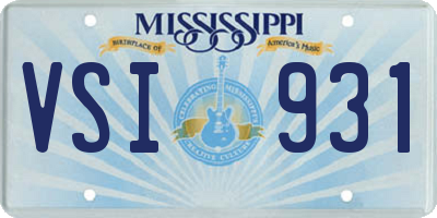 MS license plate VSI931