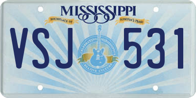 MS license plate VSJ531
