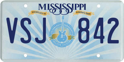 MS license plate VSJ842