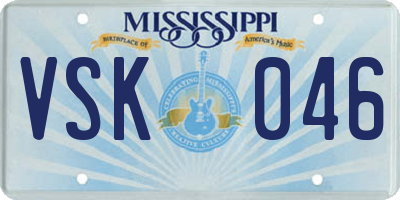 MS license plate VSK046