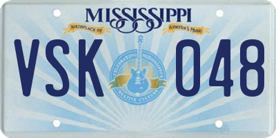 MS license plate VSK048
