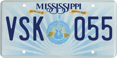 MS license plate VSK055