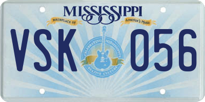 MS license plate VSK056