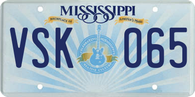 MS license plate VSK065