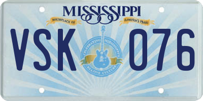 MS license plate VSK076