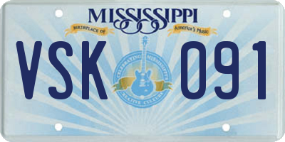 MS license plate VSK091