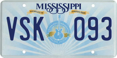 MS license plate VSK093