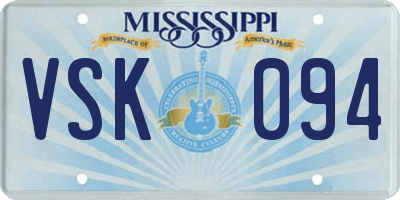 MS license plate VSK094