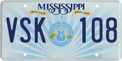 MS license plate VSK108