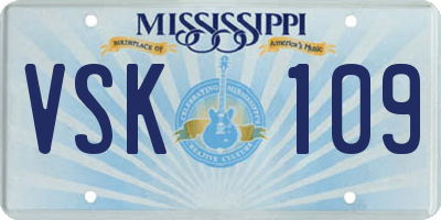 MS license plate VSK109