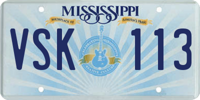 MS license plate VSK113