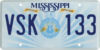 MS license plate VSK133
