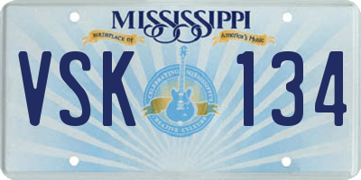 MS license plate VSK134