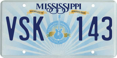 MS license plate VSK143