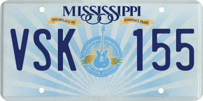 MS license plate VSK155