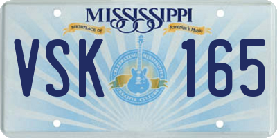 MS license plate VSK165