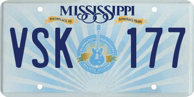 MS license plate VSK177